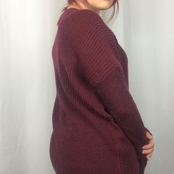 ASTR The Label Knit Red Long Sleeve Cross Over Top - Picture 6 of 12